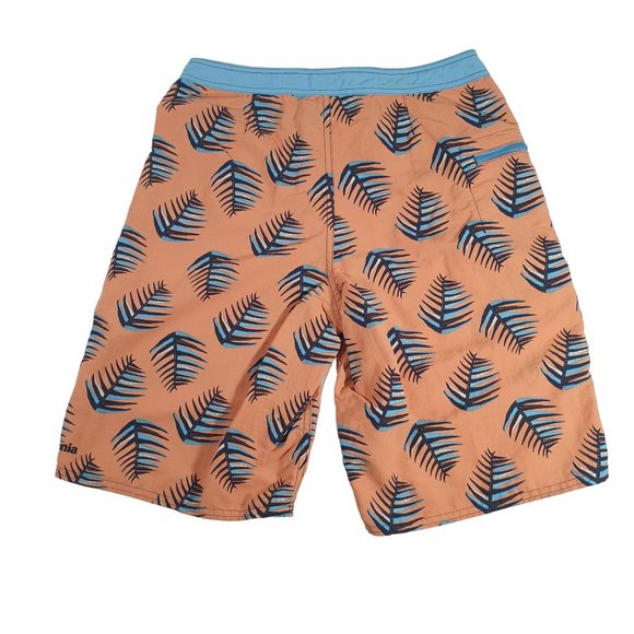 Patagonia Boys Size 28" Waist Swim Board Shorts Lace Closure Vacation Logo Beach - Picture 4 of 5